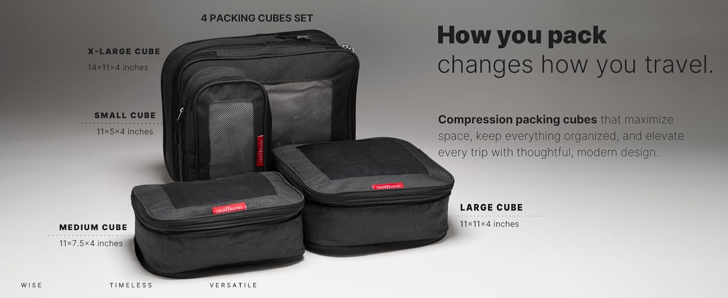 4 packing cube set