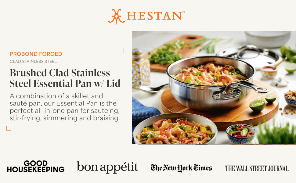 brushed clad stainless steel essential pan