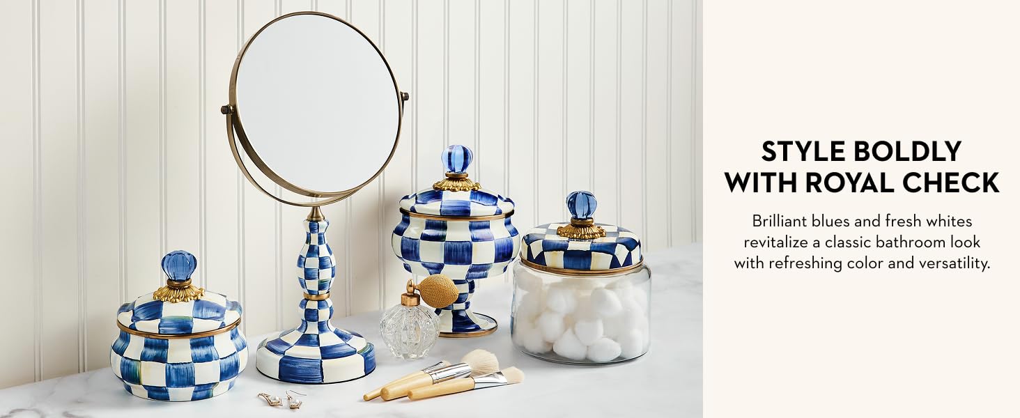 Royal Check, lovely blue checkered bath collection.