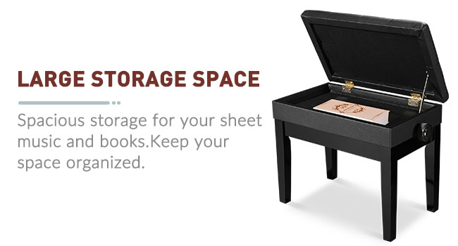 piano bench with storage