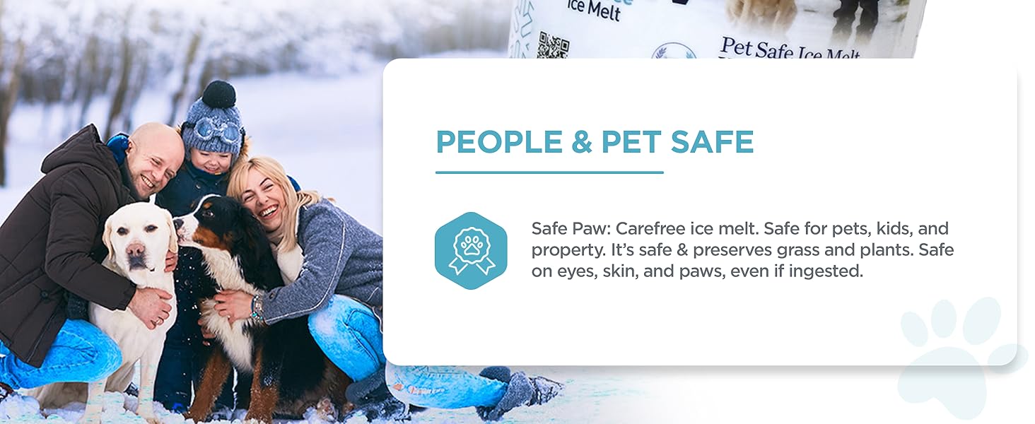 Safe for Planet: Being salt free ice melt, Safe Paw is safe to use around plants