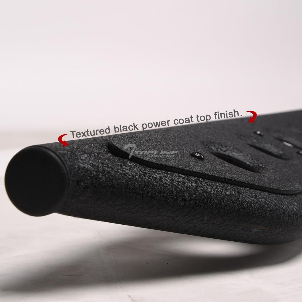 7422444121142 Compatible with 2019-2026 Dodge Ram 1500 New Body Crew Cab Textured Black Round Pattern Rock Slider Rocker Style Side Step Rail Nerf