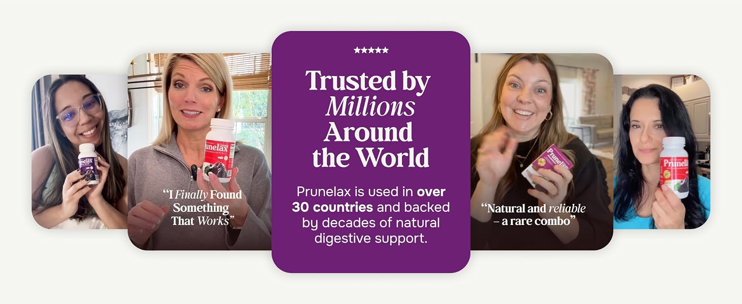 4 women with prunelax. trusted by millions around the world. prunelax is used in over 30 countries.