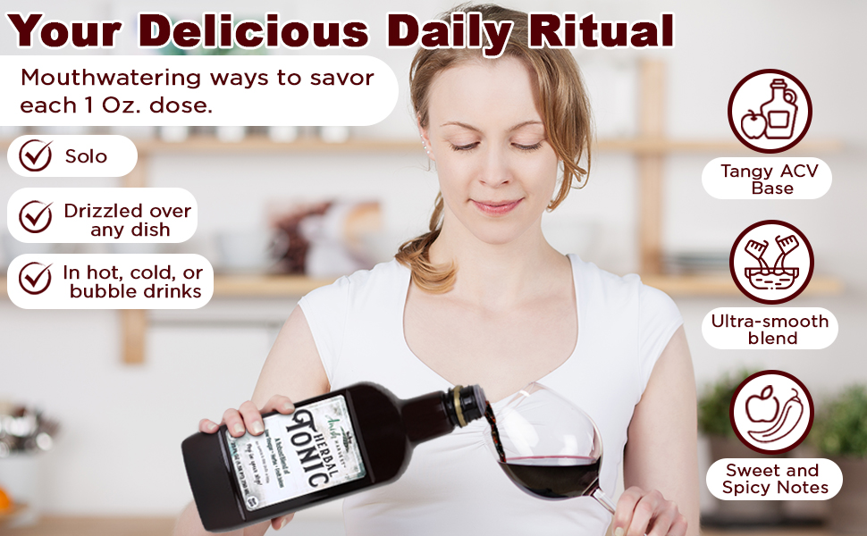 a person making a beverage for stomach relief with the vinegar