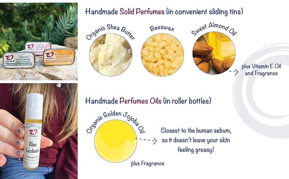Love from SB Handmade Solid Perfume and Perfume Oil ingredients