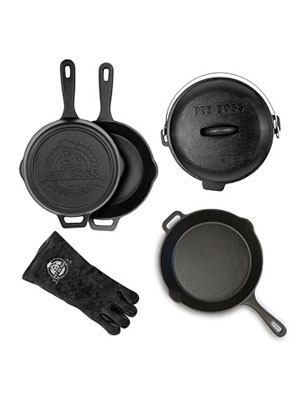 pit boss, cast iron, dutch oven, grill glove, skillet, deep skillet, outdoor cooking, camp chef