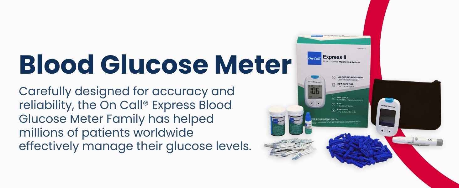 On Call Express blood glucose meter for accurate reliable daily glucose monitoring