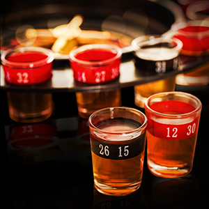 Drinking Game Glass Roulette - Drinking Game Set, Casino Style Drinking Game