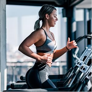 Woman running on treadmill