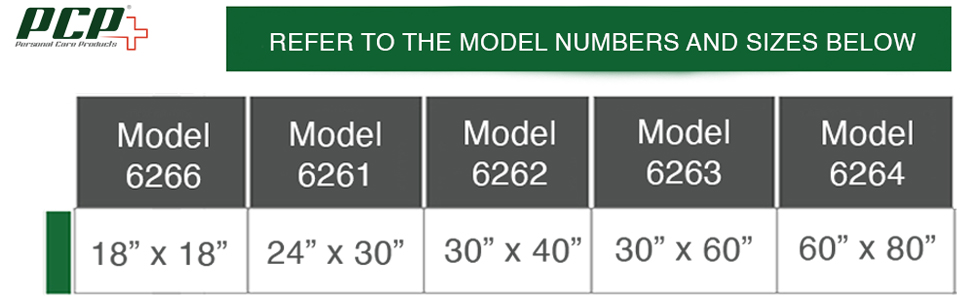 PCP Measuring and Size Chart