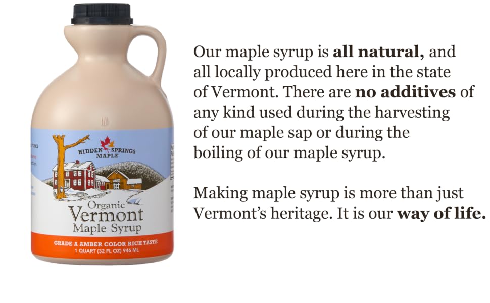 hidden springs organic vermont maple syrup