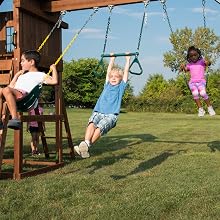 Castlebrook, WS 8355, swing set for kids, swing set with slides, wooden swing set, wooden play set