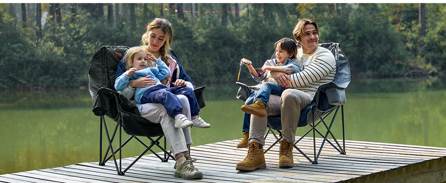 2 in 1 Camping Chair with Detachable Cushion