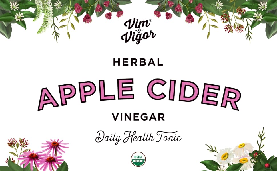 Vim &amp; Vigor Herbal Sipping Vinegar Herbal Tonic Herbal Supplement Apple Cider Vinegar Daily Health