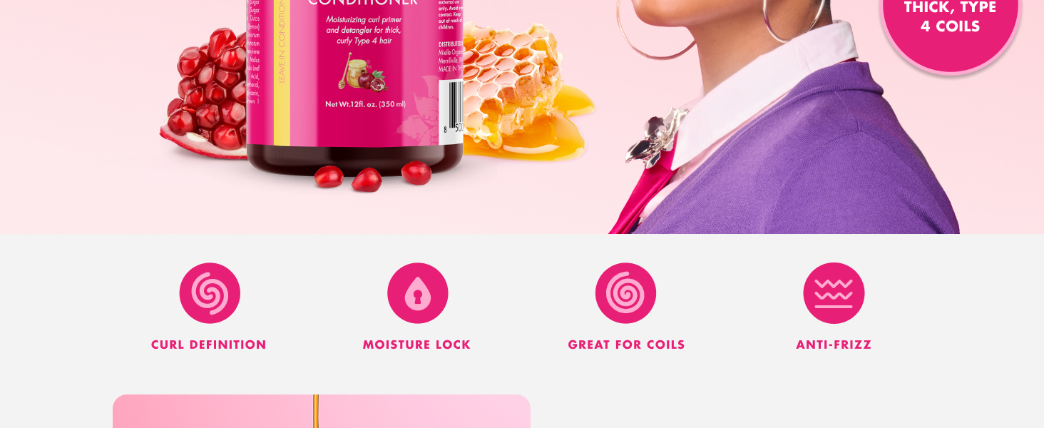 curly hair leave in conditioner for frizz control and moisturizing hair care