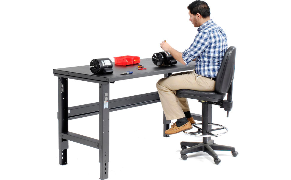 Work Bench In Use Steel Black Frame