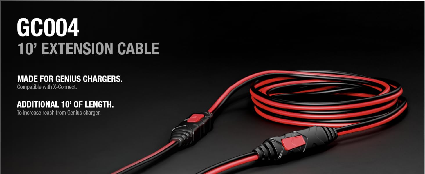 NOCO GC004 X-Connect 10-Foot (3m) Extension Cable Accessory For NOCO Genius Smart Battery Chargers