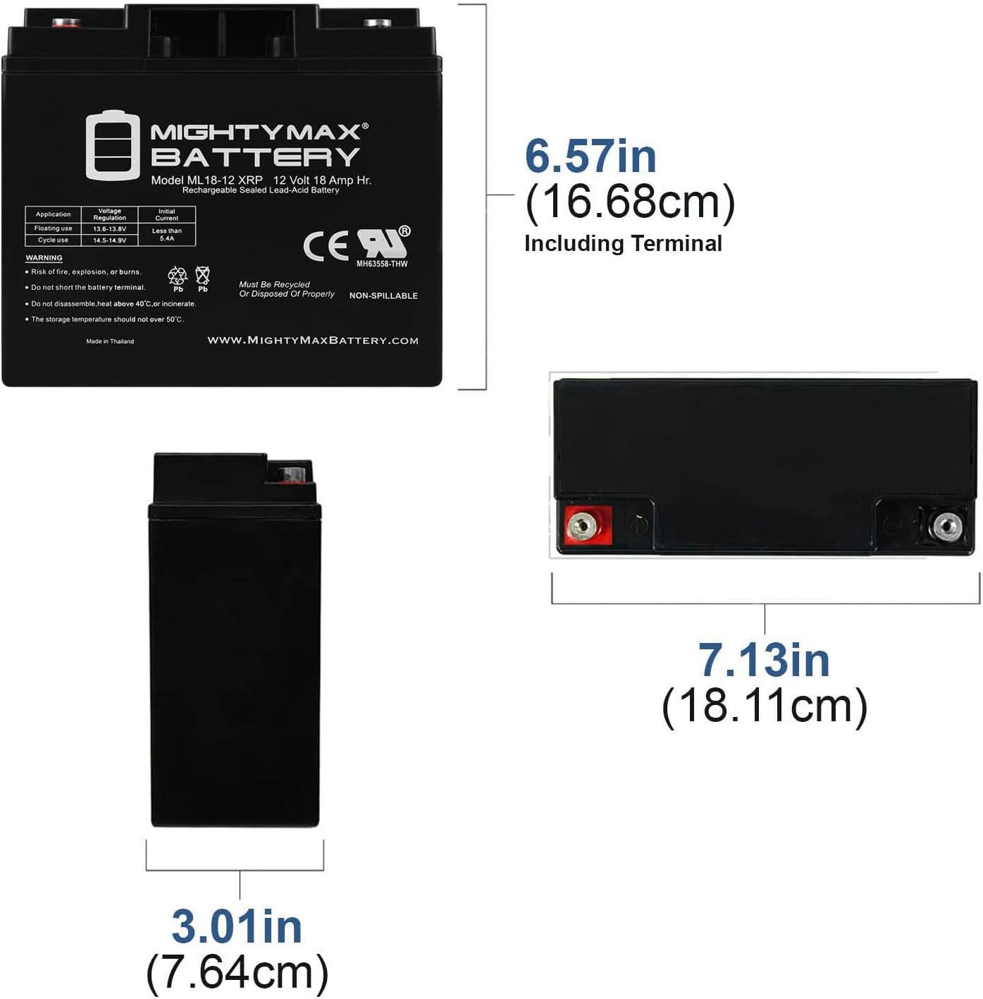 Mighty Max Battery 12V 18AH SLA Replacement Battery for Generac Generator