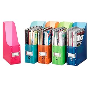 office organization, magazine file, magazine rack, magazine holder, book bins, school