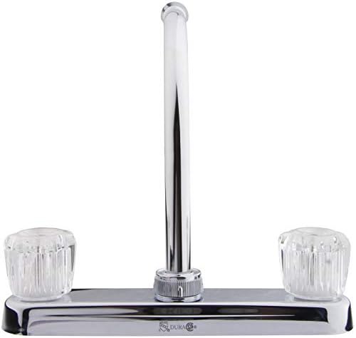 Dura Faucet DF-PK210S-BQ RV Hi-Rise Kitchen Sink Faucet (Bisque) | Tall spout with smoked acrylic knobs makes filling big pots easy.