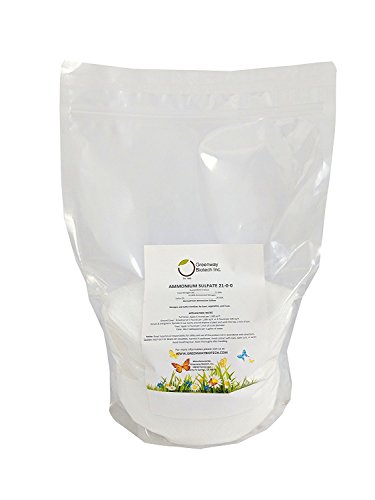 Greenway Biotech, Inc. Ammonium Sulfate 21-0-0 Fertilizer Contains 21% Water Soluble Nitrogen&24% Sulfur Suitable for Acid Loving Plant- Lawn Fertilizers to Lower pH Level in Alkaline Soil (25 Pound)