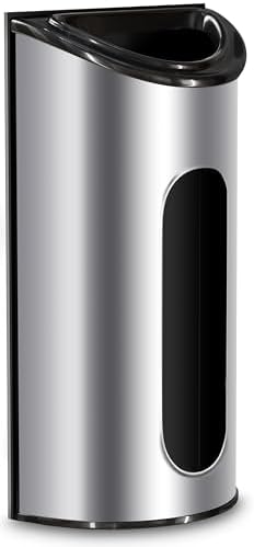 Utopia Kitchen Wall-Mounted Stainless Steel Grocery Bag Holder, Silver | Space-Saving Plastic Bag Holder for Kitchen, Pantry or Cabinet, Reusable Plastic Bag Organizer