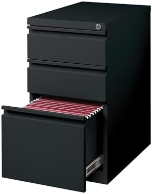 Staples 3-Drawer Vertical File Cabinet, Letter Size Documents, Lockable, 19.88" D x 15" W x 27.75" H, Black