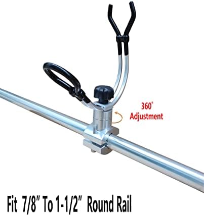 BroCraft Aluminum Rail Mount Clamp on Rod Holder / Pontoon Boat Square Mount Rod Holder