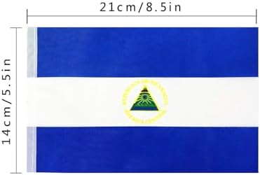 Nicaragua Nicaraguan String Banner Flag,5.5 x 8.2 Inch String Banner,Indoor and Outdoor Party Decorations,16 ft 20 Mini Flags.