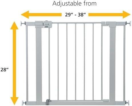 Safety 1st Easy Install Walk Thru Baby Gate for Doorway With Door, Dog Gates, Fits 29"-38", Easy Install 28" Tall, White