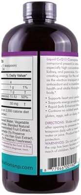 Life Solutions Liquid CoQ10 Supplement, 50 mg, 4 oz Bottle | High Absorption, Coenzyme Q10, per Serving, Energy, Heart Health, Antioxidant Support