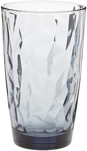 Bormioli Rocco Diamond Cooler Glasses, Ocean Blue, 16 oz, Set of 6