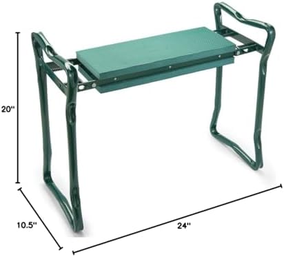Collections Etc Garden Kneeler and Seat, Green