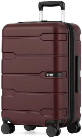 Coolife Medium Checked Luggage Hardside Suitcase with Spinner Wheels, 24in | Lightweight ABS+PC, Rolling Travel Suitcase with TSA Lock, Spinner Wheels, Durable Zipper, Charcoal
