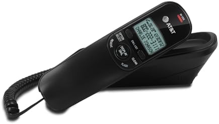 AT&T TR1909 Trimline Corded Phone with Caller ID, White