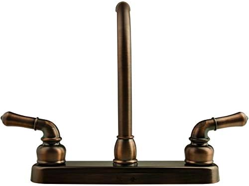 Dura Faucet DF-PK210C-SN RV Hi-Rise Kitchen Sink Faucet (Satin Nickel) | Tall spout and classical levers make washing big pots easy. Brushed Satin Nickel.