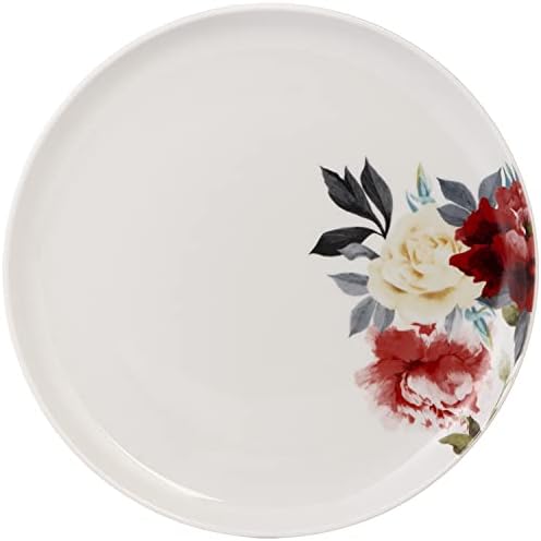 Safdie & Co. Rose Garden 16 Piece Dinnerware Set, Service for 4, Fiesta Dinnerware, plates and bowls sets, network essentials, Porcelain dinner plates