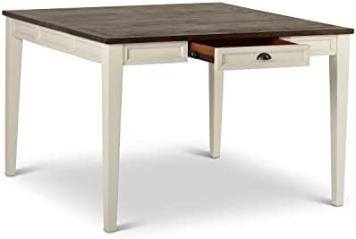 Steve Silver Furniture Cayla Counter 7pc Set, Farmhouse Styling, Includes One Counter Table and 6 Slat Back Chairs, Dining Room, 54" L x 54" W x 36" H