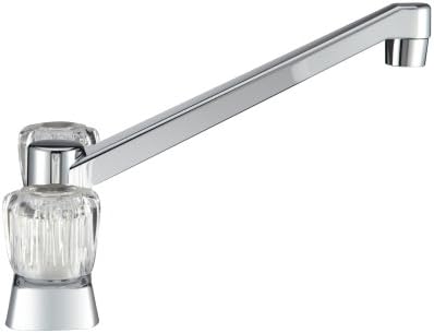 Dura Faucet DF-PK600S-BQ RV Two Handle Kitchen Sink Faucet (Bisque) | Smoked acrylic knobs give smooth, precise control of flow. Bisque Parchment. Plated ABS plastic (not metal).