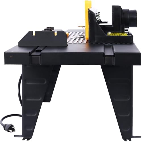 Universal Benchtop Router Table with Adjustable Fence, Steel Stand & Precision Routing for Woodworking – Craftsman Electric Router Table Tool (Black)