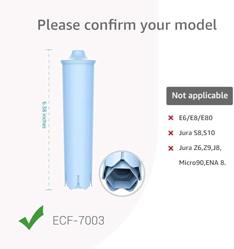 EcoAqua 7003B Coffee Filter Replacement for Jura® 71445/24229 Filter 6 Pack