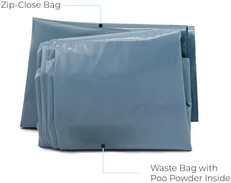 Cleanwaste Original WAG Bag Portable Toilet (12 Pack) - Go Anywhere Kit For Camping, Boating, Travel - NASA Gelling Powder for Poop/Pee