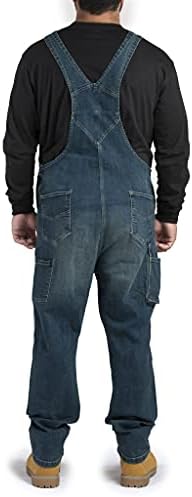Berne Men's Highland Unlined Washed Flex Denim Bib Overall