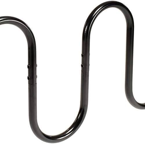 Global Industrial 94" L Wave Bike Rack, Fange Mount, 9-Bike Capacity, Black | Powder Coated Steel, Commercial Bike Rack for Stores, Parks