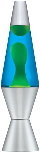 Lava Lite 2124 the Original 14.5-Inch Silver Base Lamp with Yellow Wax in Blue Liquid
