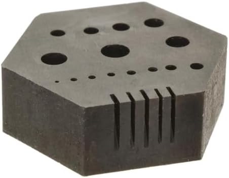 The Beadsmith Hex Anvil – 2” Hexagonal Steel Base – Includes 15 Holes 3/64” x 1/4” (1.2mm-6.4mm) and 5 Slots – Used for Riveting