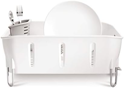 simplehuman Compact Dish Rack, White Plastic