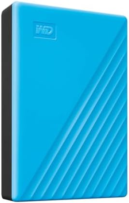 WD 4TB My Passport, Portable External Hard Drive, Blue, backup software with defense against ransomware, and password protection