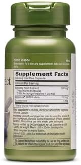 GNC Herbal Plus Bilberry Extract and Lutein Supplement, Vegetarian, Supports Eye and Vision Health, 60 Servings