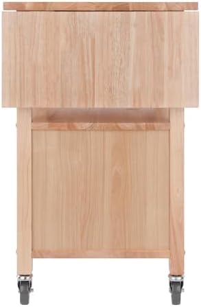 Winsome Wood/Veneer Mobile Kitchen Cart with Lockable Wheels, Beech (84920)